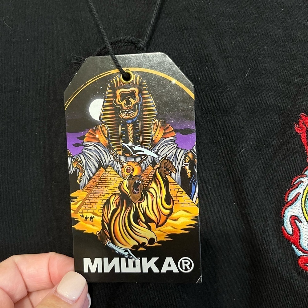 Mishka "Engineered To Destroy" Black T-Shirt With Biker Skull Graphic Size Large - Picture 12 of 16